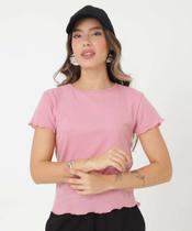 Blusa Feminina Canelada Manga Curta Marisa-06038 Blusa Feminina Canelada Manga Curta Marisa-06038