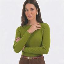 Blusa Feminina Canelada Manga Longa Venice Blusa Feminina Canelada Manga Longa Venice