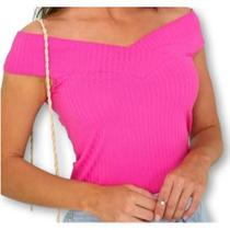 Blusa feminina canelada ombro a ombro regata com bojo moda fashion