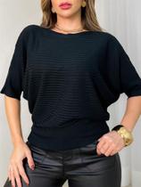 Blusa Feminina Canelado Modal Fresco Liso