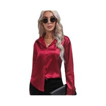 Blusa Feminina Casual de Cetim Multicolorida - Slim Fit, Elegante e Vintage