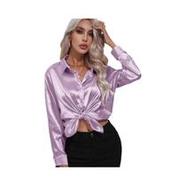 Blusa Feminina Casual de Cetim Multicolorida - Slim Fit, Elegante e Vintage