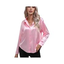 Blusa Feminina Casual de Cetim Multicolorida - Slim Fit, Elegante e Vintage