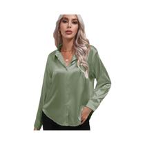 Blusa Feminina Casual de Cetim Multicolorido - Slim Fit, Elegante e Vintage