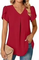 Blusa Feminina Casual de Verão - Decote V, Renda e Estampa Floral Botânica