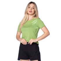 Blusa Feminina Cativa Estampa com Strass Verde