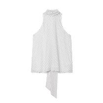 Blusa Feminina Chique Sem Mangas Com Laço E Poás Em Chiffon, Top Casual Halter LS9263 Blusa Feminina Chique Sem Mangas Com Laço E Poás Em Chiffon, Top Casual Halter LS9263