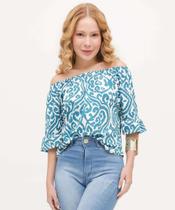 Blusa Feminina Ciganinha Estampada Manga 3/4 Marisa-16025