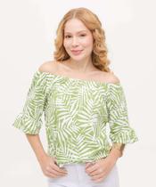Blusa Feminina Ciganinha Folhas Manga 3/4 Marisa-16023 Blusa Feminina Ciganinha Folhas Manga 3/4 Marisa-16023