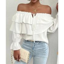 blusa feminina ciganinha manga longa tendência