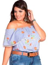 Blusa Feminina Ciganinha Plus Size Estampa Floral Blusa Feminina Ciganinha Plus Size Estampa Floral