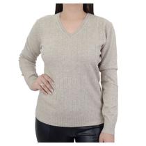 Blusa Feminina City Lady Tricot Plus Size Bege - 658100