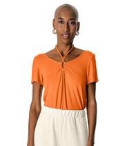 Blusa Feminina Com Amarração No Pescoço Rovitex Laranja