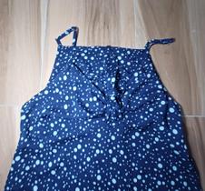 Blusa feminina com bolinhas na cor azul 100% viscose