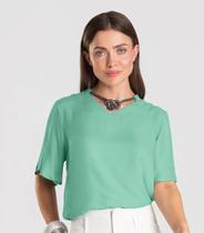 Blusa Feminina Com Colar Dianna Verde Blusa Feminina Com Colar Dianna Verde