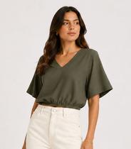 Blusa Feminina Com Decote Em V Infinita Cor Verde