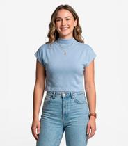 Blusa Feminina Com Gola Chaminé Select Azul Blusa Feminina Com Gola Chaminé Select Azul