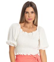 Blusa Feminina Com Lastex Endless Bege Blusa Feminina Com Lastex Endless Bege