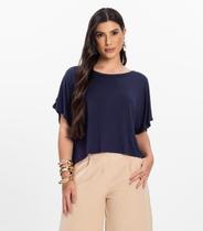 Blusa Feminina com Manga Morcego Rovitex Azul Blusa Feminina com Manga Morcego Rovitex Azul