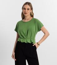 Blusa Feminina Com Pregas Endless Verde Blusa Feminina Com Pregas Endless Verde