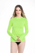 Blusa Feminina Com Proteção UV Manga Longa Com Dedeira