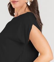 Blusa Feminina Com Recorte Manga Dianna Preto Blusa Feminina Com Recorte Manga Dianna Preto