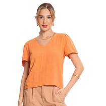 Blusa Feminina Comfy Select Endlees Laranja em Linho