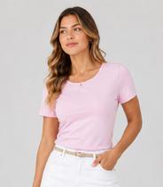 Blusa Feminina Cotton 30 Básica Kohmar Rosa Blusa Feminina Cotton 30 Básica Kohmar Rosa
