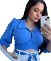 Blusa Feminina Cropped Adulto Elegante