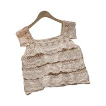 Blusa Feminina Cropped De Crochê Com Babados Em Camadas E Manga Franzida Semitransparente Estilo Blusa Feminina Cropped De Crochê Com Babados Em Camadas E Manga Franzida Semitransparente Estilo