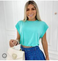 blusa feminina cropped manga curta