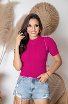 Blusa Feminina Cropped Modal Manguinha Verao Trico Trança