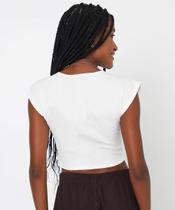 Blusa Feminina Cropped Muscle Tee Marisa Off White-76211 Blusa Feminina Cropped Muscle Tee Marisa Off White-76211