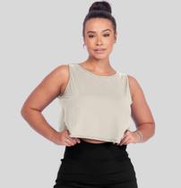 Blusa Feminina Curta Beach Tennis, Treino, Corrida Modelo Regata Transpassada Nas Costas proteção UV Poliamida