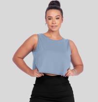 Blusa Feminina Curta Beach Tennis, Treino, Corrida Modelo Regata Transpassada Nas Costas proteção UV Poliamida