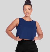 Blusa Feminina Curta Beach Tennis, Treino, Corrida Modelo Regata Transpassada Nas Costas proteção UV Poliamida