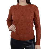 Blusa Feminina Darluam Tricot Marrom Telha - 1162