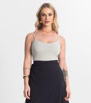 Blusa Feminina De Alça Poliamida Style Box Cinza Blusa Feminina De Alça Poliamida Style Box Cinza