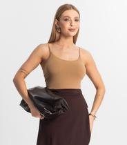 Blusa Feminina De Alça Poliamida Style Box Marrom