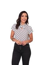 Blusa feminina de bolinha manga curta elegante sku:B108