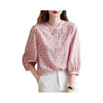 Blusa Feminina de Bolinhas - Meia Manga, Casual, Primavera/Verão