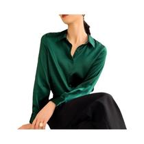 Blusa Feminina de Cetim Manga Comprida - Elegante e Casual para Primavera/Outono