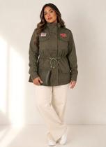 Blusa Feminina de Frio Outono Inverno Agasalho Quentinho Bolsos Zíper Botões Frontais Algodão Viagem -