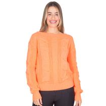 Blusa Feminina De Lã Tricot Texturizada Gola Redonda Lisa