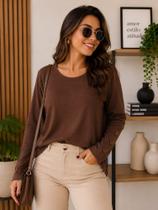 Blusa Feminina de Lãzinha com Botões na Manga