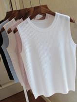 Blusa Feminina de Malha com Decote em O - Colete Coreano Sem Mangas - Top de Verão