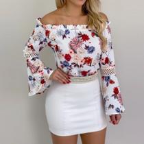 Blusa feminina de malha estampada variadas adulto