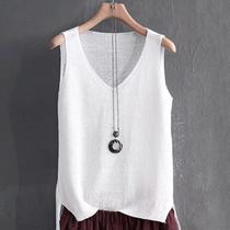 Blusa Feminina de Malha Sem Mangas com Gola V - Top para Verão