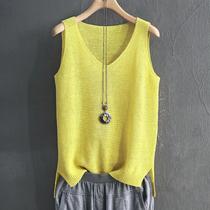 Blusa Feminina de Malha Sem Mangas com Gola V - Top para Verão
