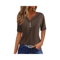 Blusa Feminina De Manga Comprida Com Decote Em V E Estampa Geométrica, Camisa De Manga Curta